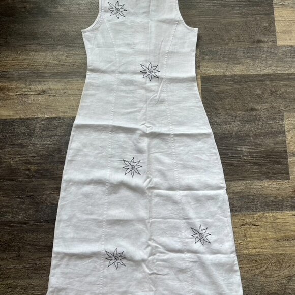 NWT Madewell Button-Front Midi Dress in 100% Linen 2 - Picture 7 of 9